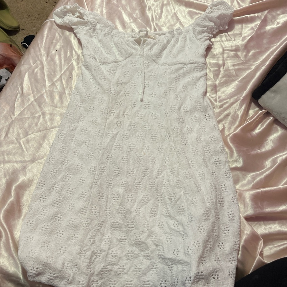 Aeropostale Off-White Eyelet Mini Dress